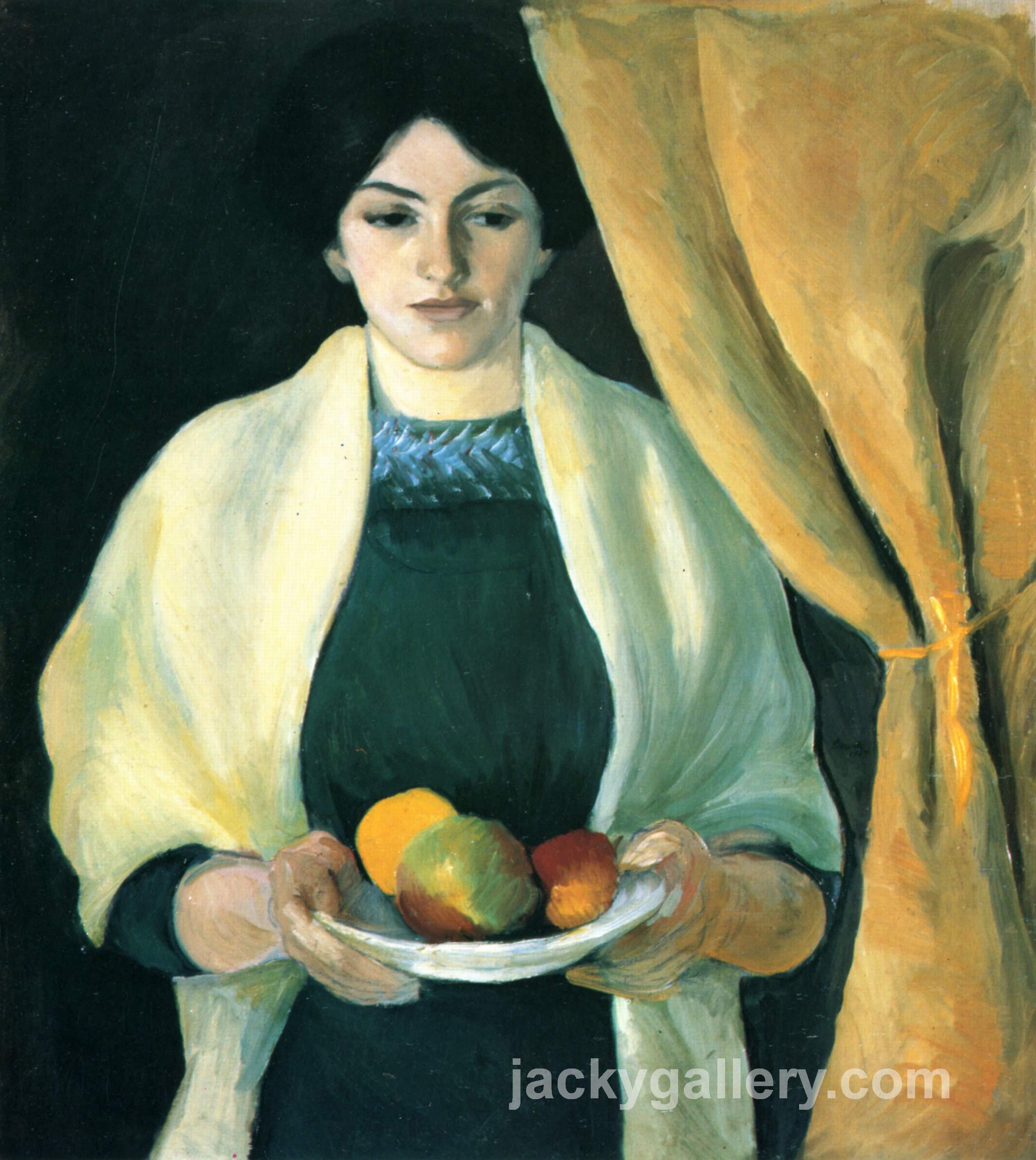 Portrait with apples (Portrait of the Artists Wife), August Macke painting